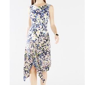 NWOT BCBGMaxazria Asymmetrical Print Dress XS